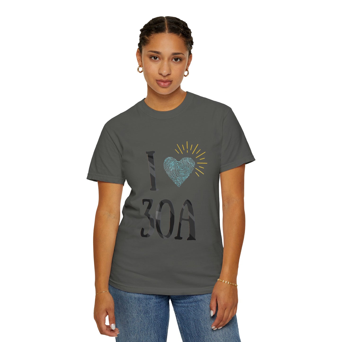 Vintage I Love 30A T-Shirt - Unisex Garment-Dyed T-shirt