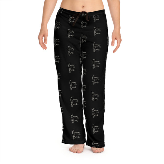 Cannon Beach w/ Heart - Black - High Quality Ultra Soft & Comfy Pajama Pants - Made in USA