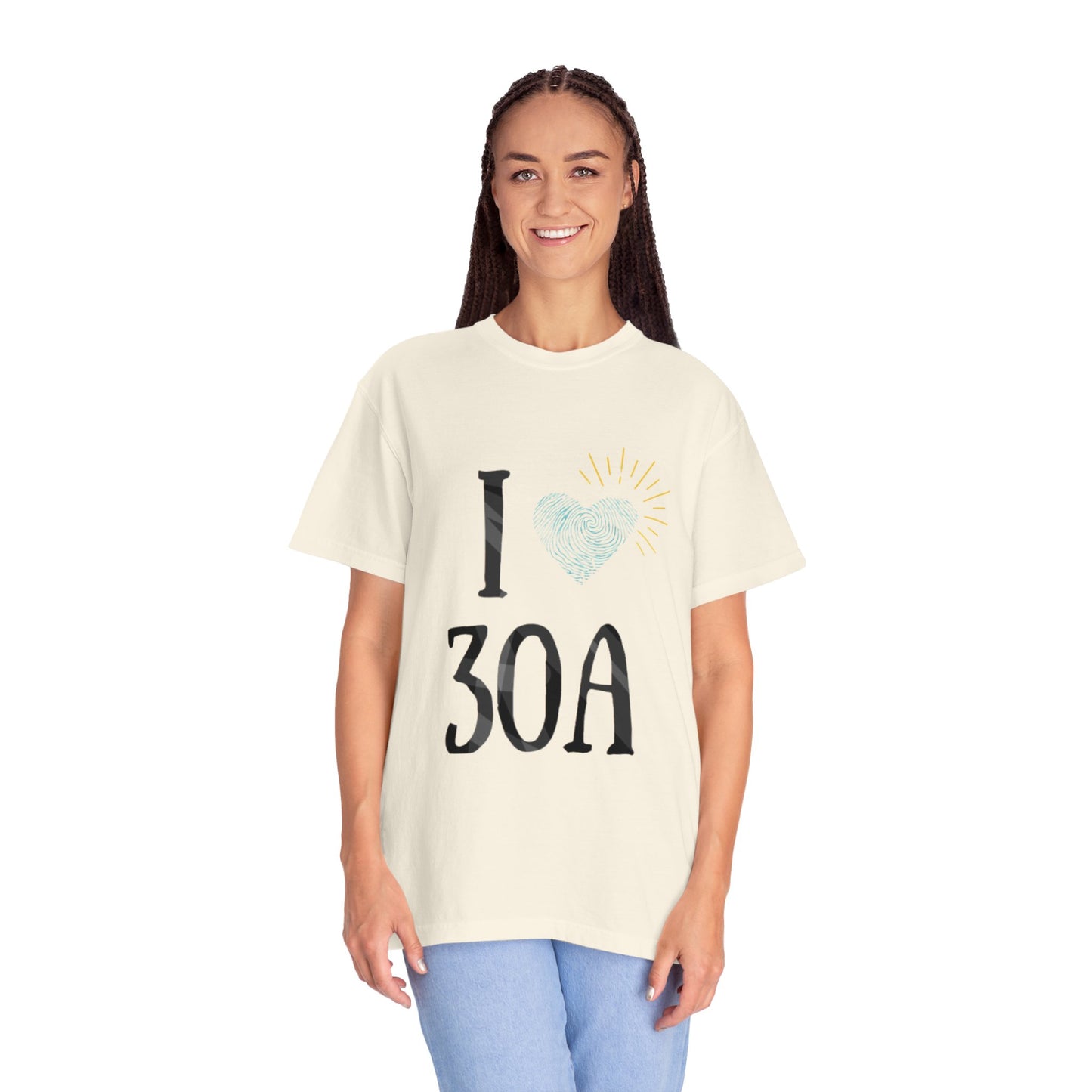 Vintage I Love 30A T-Shirt - Unisex Garment-Dyed T-shirt