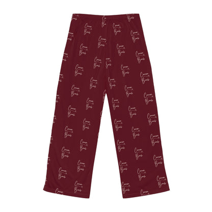 Cannon Beach w/ Heart - Maroon - High Quality Ultra Soft & Comfy Pajama Pants - Made in USA