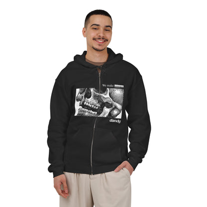 Dandy Skull Graphic Full-Zip Hoodie