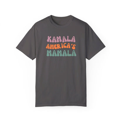 Kamala America's Mamala - Text - Unisex Garment-Dyed T-shirt