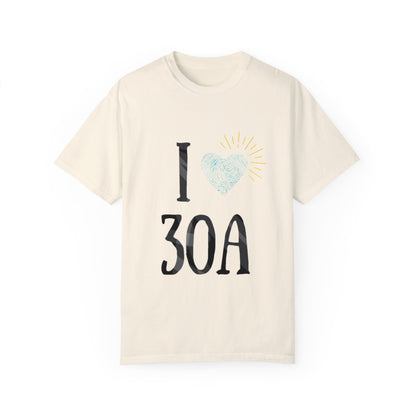 Vintage I Love 30A T-Shirt - Unisex Garment-Dyed T-shirt