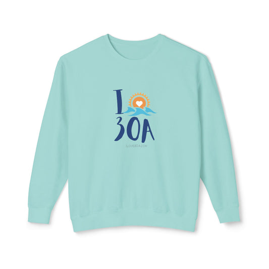 I Love 30A Long Sleeve - Super Soft Unisex Lightweight Crewneck Sweatshirt