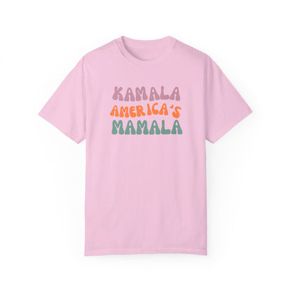 Kamala America's Mamala - Text - Unisex Garment-Dyed T-shirt