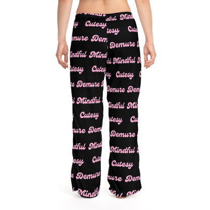 PJs -Very Demure. Very Mindful. Very Cutesy - Black - High Quality Ultra Soft & Comfy Pajama Pants - Made in USA