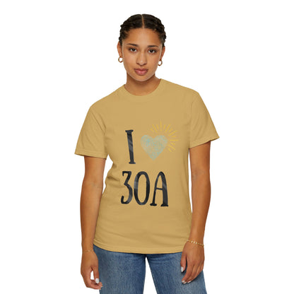 Vintage I Love 30A T-Shirt - Unisex Garment-Dyed T-shirt