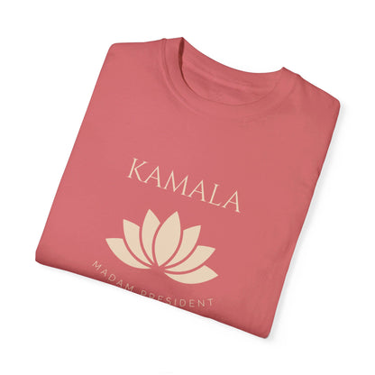 Kamala Madam President w/ Design. - Text - Unisex Garment-Dyed T-shirt