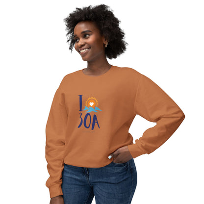 I Love 30A Long Sleeve - Super Soft Unisex Lightweight Crewneck Sweatshirt