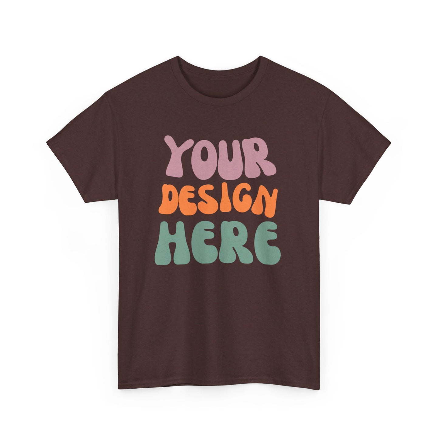 Custom Printed T-Shirt - Upload a Photo or Design and We'll Print and Ship - Many Colors Available - Unisex Heavy Cotton Tee