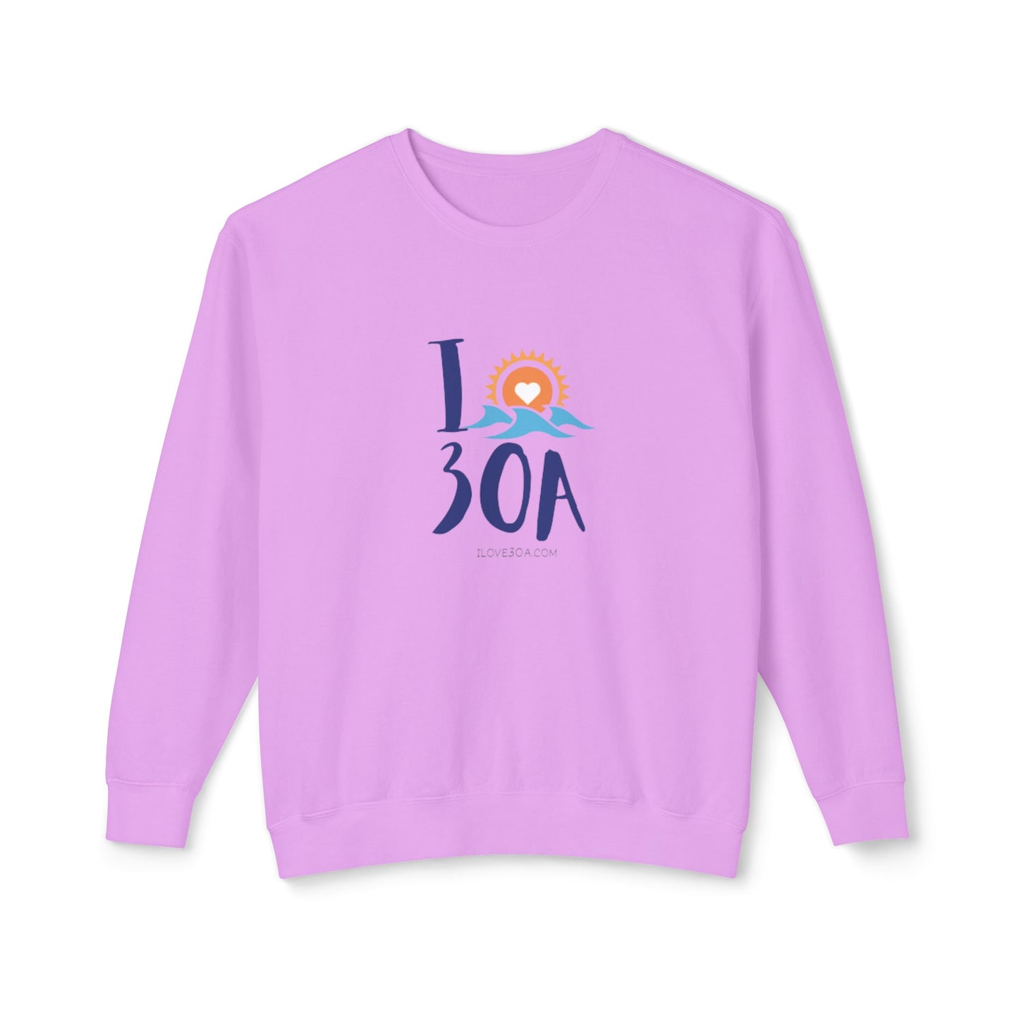 I Love 30A Long Sleeve - Super Soft Unisex Lightweight Crewneck Sweatshirt