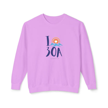 I Love 30A Long Sleeve - Super Soft Unisex Lightweight Crewneck Sweatshirt