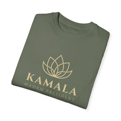 Kamala Madam President w/ Large Fan Design  - Unisex Garment-Dyed T-shirt