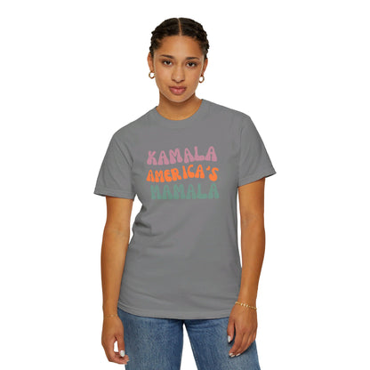 Kamala America's Mamala - Text - Unisex Garment-Dyed T-shirt