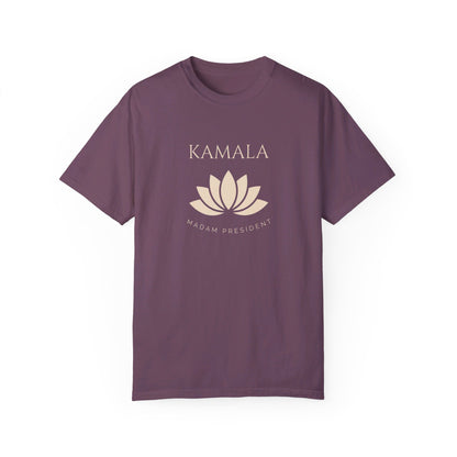 Kamala Madam President w/ Design. - Text - Unisex Garment-Dyed T-shirt