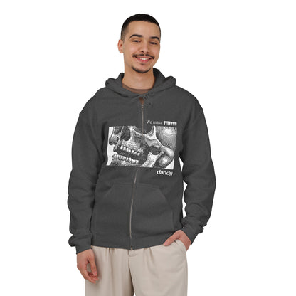 Dandy Skull Graphic Full-Zip Hoodie