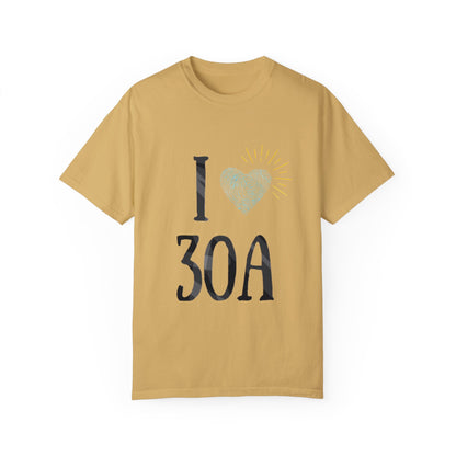 Vintage I Love 30A T-Shirt - Unisex Garment-Dyed T-shirt