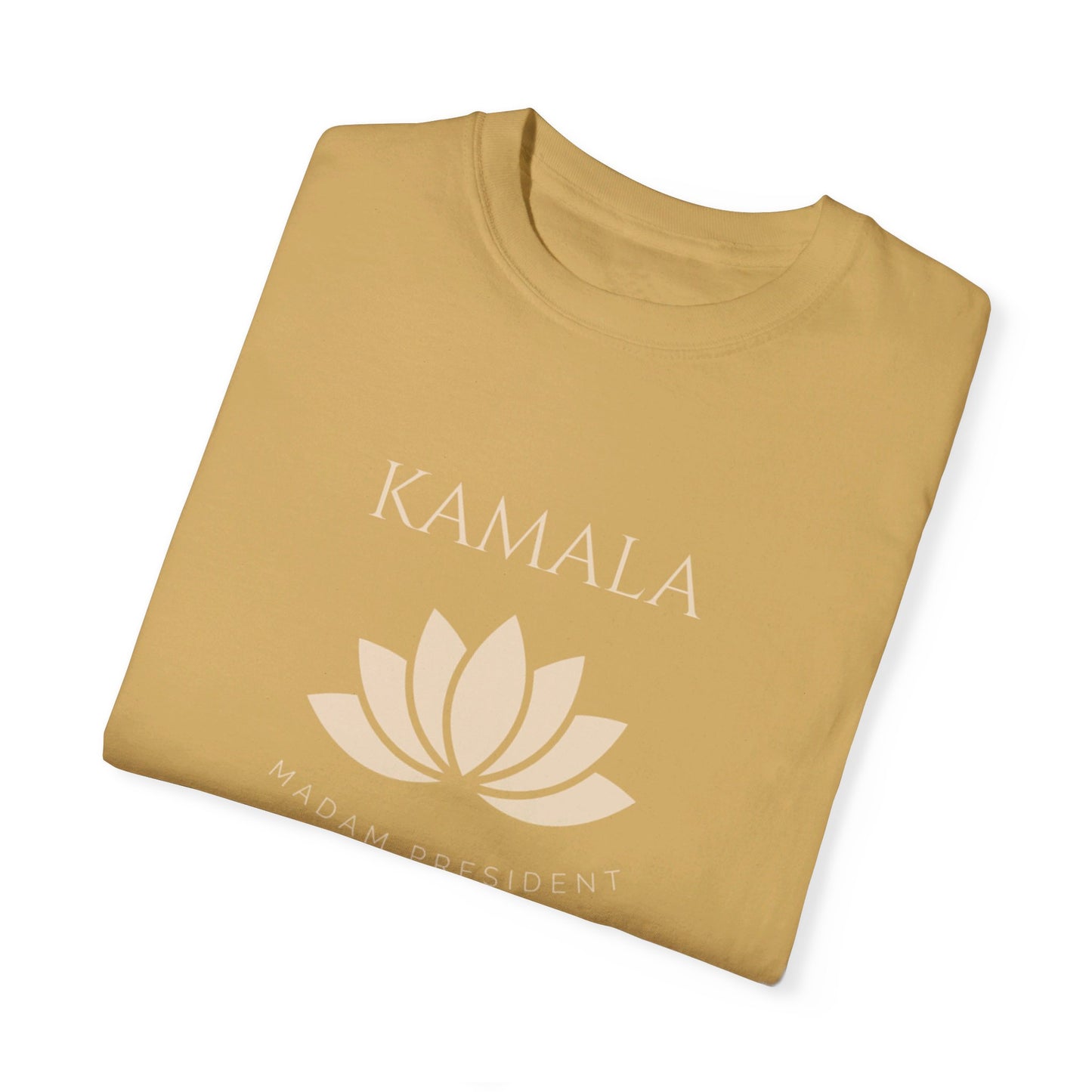 Kamala Madam President w/ Design. - Text - Unisex Garment-Dyed T-shirt