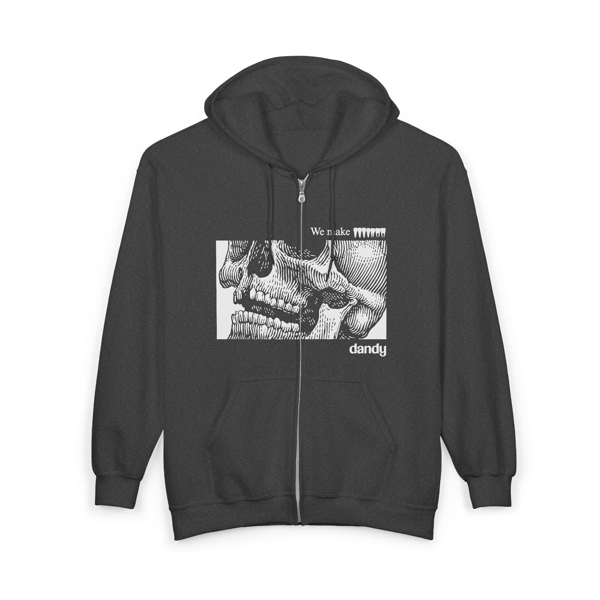 Dandy Skull Graphic Full-Zip Hoodie
