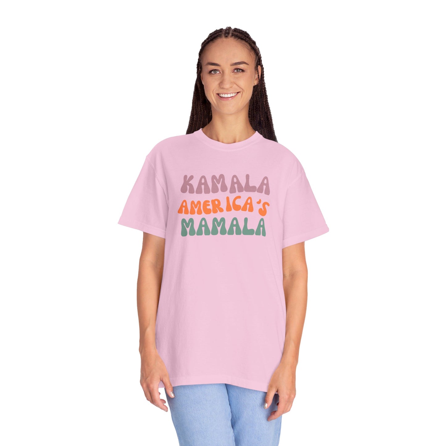 Kamala America's Mamala - Text - Unisex Garment-Dyed T-shirt