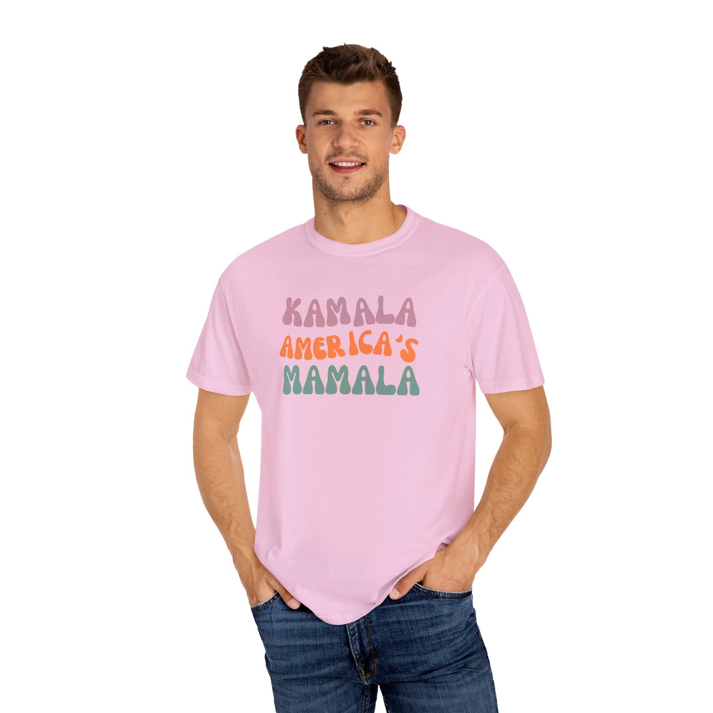 Kamala America's Mamala - Text - Unisex Garment-Dyed T-shirt