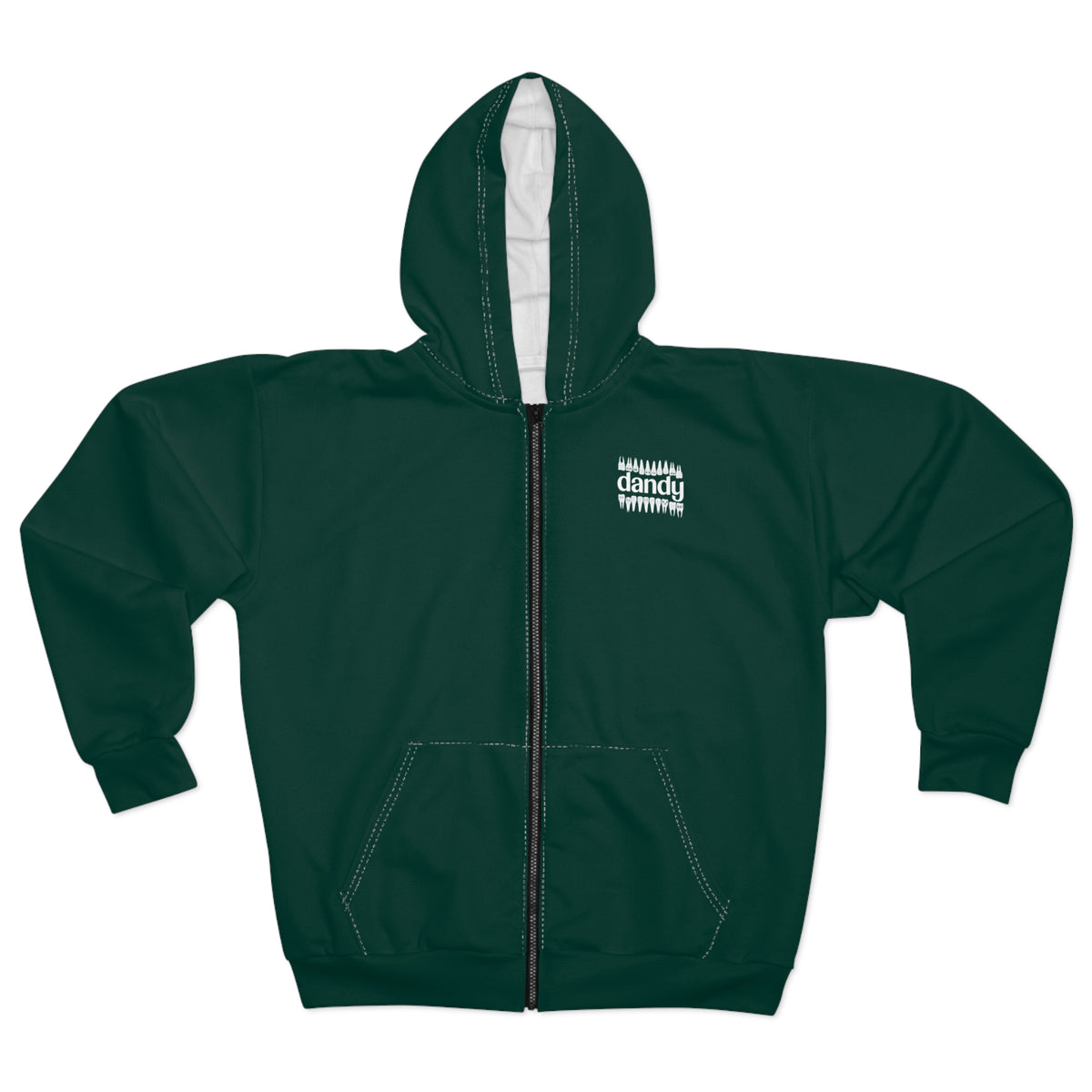 Dandy "We Make Teeth" High Quality Unisex Zip Hoodie (AOP)