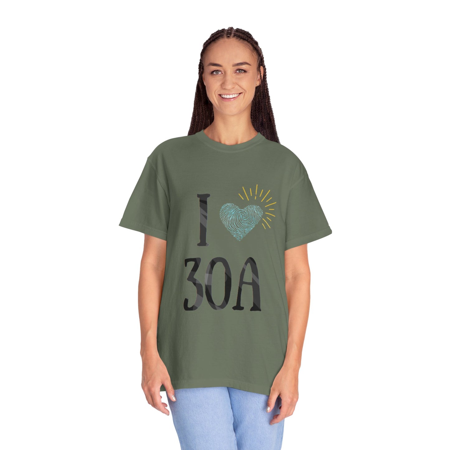 Vintage I Love 30A T-Shirt - Unisex Garment-Dyed T-shirt