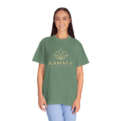 Kamala Madam President w/ Large Fan Design  - Unisex Garment-Dyed T-shirt