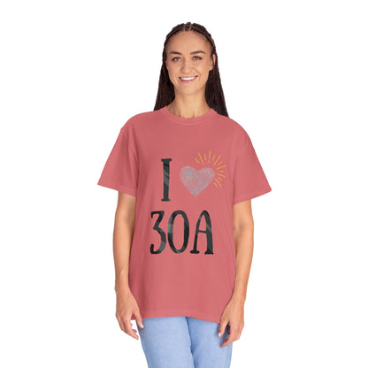 Vintage I Love 30A T-Shirt - Unisex Garment-Dyed T-shirt