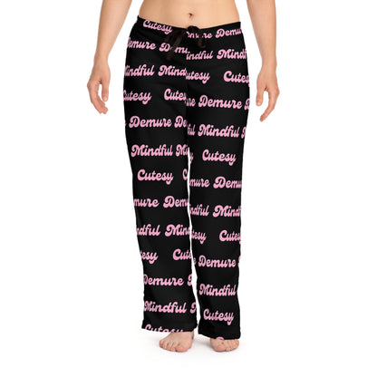 PJs -Very Demure. Very Mindful. Very Cutesy - Black - High Quality Ultra Soft & Comfy Pajama Pants - Made in USA