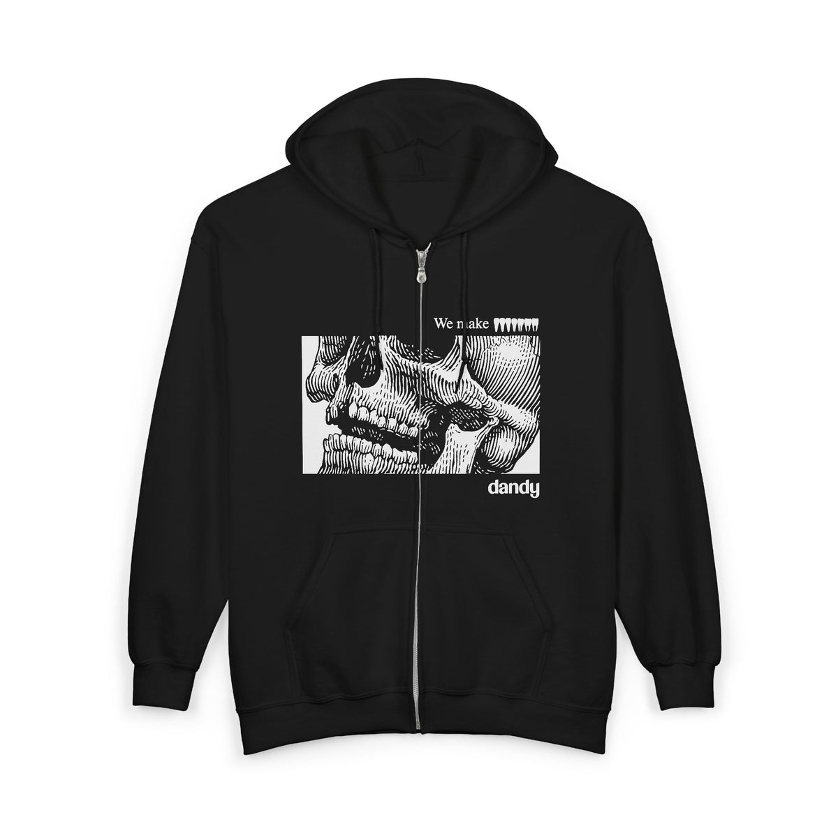 Dandy Skull Graphic Full-Zip Hoodie